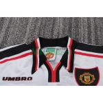 Camiseta Manchester United Segunda Equipación Retro 1998/99 Blanco Niño Kit