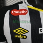 Camiseta Santos FC Segunda Equipación 2025/2026 Negro/Blanco con Publicitario (EDICIÓN JUGADOR)