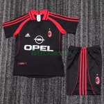 Camiseta AC Milan Tercera Equipación Retro 2000/01 Negro/Rojo Niño Kit