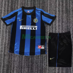 Camiseta Inter de Milan Primera Equipación Retro 1999/00 Azul/Negro Niño Kit