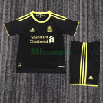 Camiseta Liverpool Tercera Equipación Retro 2010/11 Negro Niño Kit