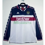 Camiseta Manchester City Segunda Equipación Retro 1997/98 ML Blanco