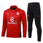 Sudadera De Entrenamiento AC Milan 2025/2026 Rojo/Blanco con Estampado