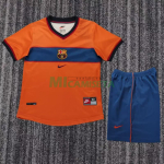 Camiseta Barcelona Tercera Equipación Retro 1998/99 Naranja Niño Kit