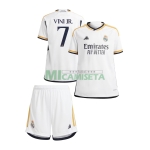 Camiseta Vini Jr. 7 Real Madrid Primera Equipación 2023/2024 Niño Kit