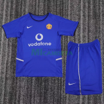 Camiseta Manchester United Tercera Equipación Retro 2002/03 Azul Niño Kit