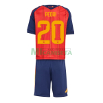 Camiseta Pedri 20 España Primera Equipación 2026 Rojo/Azul Niño Kit