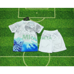 Camiseta Brasil 2026 Edición Especial con Estampado de Loro Blanco/Azul Niño Kit