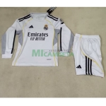 Camiseta Real Madrid Primera Equipación 2025/2026 ML Blanco Niño Kit con Parche HP