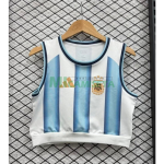 Top corto Argentina Primera Equipación Mundial 2026 Blanco/Azul Mujer