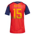 Camiseta Álex B. 15 España Primera Equipación 2026 Rojo/Azul Mujer