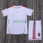 Camiseta AC Milan Segunda Equipación Retro 2011/12 Blanco Niño Kit