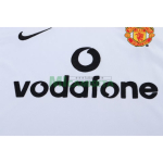 Camiseta Manchester United Segunda Equipación Retro 2002/03 Blanco Niño Kit