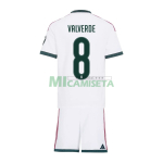 Camiseta VALVERDE 8 Real Madrid Primera Equipación 2026/2027 Blanco Niño Kit con Parche HP