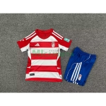 Camiseta Granada Primera Equipación 2025/2026 Rojo/Blanco Niño Kit con Parche La Liga