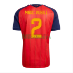 Camiseta Marc Pubill 2 España Primera Equipación Mundial 2026 Rojo/Azul