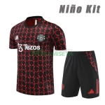 Camiseta de Entrenamiento Manchester United 2024/2025 Niño Kit Negro/Rojo