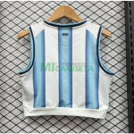 Top corto Argentina Primera Equipación Mundial 2026 Blanco/Azul Mujer