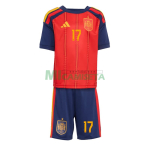 Camiseta Williams Jr 17 España Primera Equipación 2026 Rojo/Azul Niño Kit
