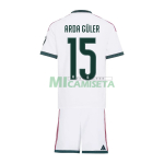 Camiseta ARDA GÜLER 15 Real Madrid Primera Equipación 2026/2027 Blanco Niño Kit con Parche HP