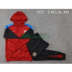 Chandal Barcelona 2024/2025 Con Capucha Rojo Oscuro/Azul