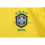 Camiseta Brasil Primera Equipación Retro 1998 ML Amarillo Niño Kit