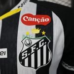 Camiseta Santos FC Segunda Equipación 2025/2026 Negro/Blanco con Publicitario (EDICIÓN JUGADOR)