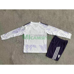 Camiseta Manchester United Segunda Equipación 2025/2026 ML Blanco Niño Kit