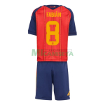 Camiseta Fabián 8 España Primera Equipación 2026 Rojo/Azul Niño Kit