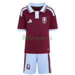 Camiseta Aston Villa Primera Equipación 2026/2027 Borgoña Niño Kit