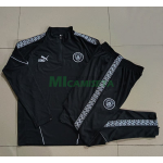Sudadera De Entrenamiento Manchester City 2025/2026 Niño Kit Negro con Estampado en Manga