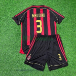 Camiseta MALDINI 3 AC Milan Primera  Equipación Retro 2006/07 Niño Kit Rojo/Negro