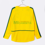 Camiseta Brasil Primera Equipación Retro 2002 ML Amarillo
