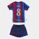 Camiseta PEDRI 8 Barcelona Primera Equipación 2026/2027 Rojo/Azul Niño Kit UCL