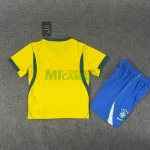 Camiseta Brasil Primera Equipación Mundial 2026 Amarillo Niño Kit