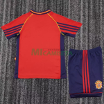 Camiseta España Primera Equipación Retro 1998 Rojo Niño Kit