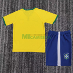 Camiseta Brasil Primera Equipación Retro 2014 Amarillo Niño Kit