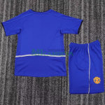 Camiseta Manchester United Tercera Equipación Retro 2002/03 Azul Niño Kit