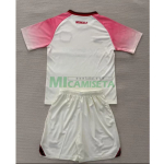 Camiseta Leverkusen Segunda Equipación 2025/2026 Blanco/Rosa Niño Kit