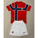 Camiseta Noruega Primera Equipación Mundial 2026 Rojo/Azul Niño Kit