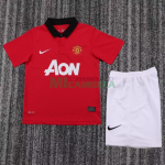 Camiseta Manchester United Primera Equipación Retro 2013/14 Rojo Niño Kit