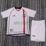 Camiseta Inglaterra Primera Equipación Retro 2002 Blanco Niño Kit