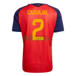 Camiseta Carvajal 2 España Primera Equipación 2026 Rojo/Azul