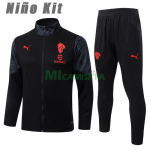 Chandal AC Milan 2025/2026 Niño Negro con Estampado en Manga