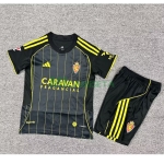 Camiseta Real Zaragoza Segunda Equipación 2025/2026 Negro Niño Kit con Parche La Liga