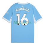 Camiseta RODRIGO 16 Manchester City Primera Equipación 2026/2027 Azul/Blanco Premier League
