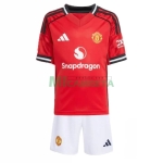 Camiseta Manchester United Primera Equipación 2025/2026 Rojo Niño Kit
