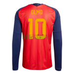 Camiseta Olmo 10 España Primera Equipación 2026 ML Rojo/Azul