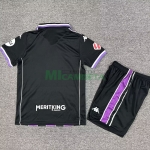 Camiseta Real Valladolid Segunda Equipación 2025/2026 Morado/Negro Niño Kit con Parche La Liga