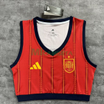 Top corto España Primera Equipación Mundial 2026 Rojo/Azul Mujer